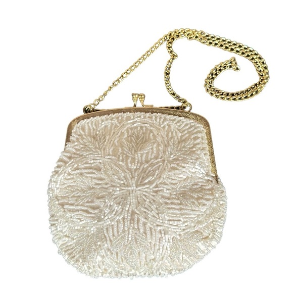 VINTAGE Mini Hand-Beaded Kiss Lock Purse - Picture 9 of 9